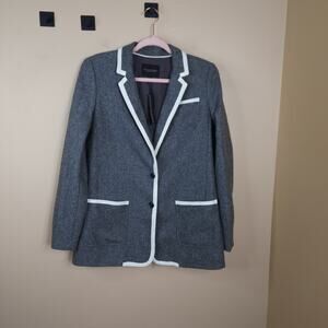 Banana Republic Tweed Equestrian Hacking Jacket in Gray Size 10